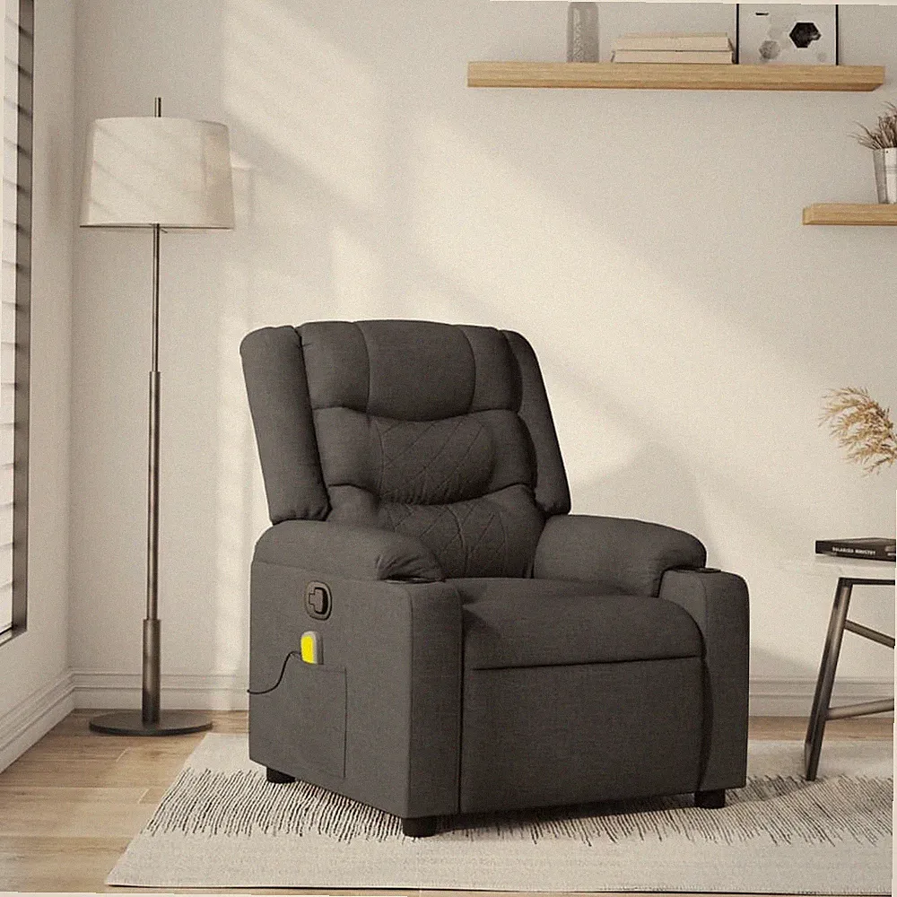 Massage Recliner Chair Dark Grey