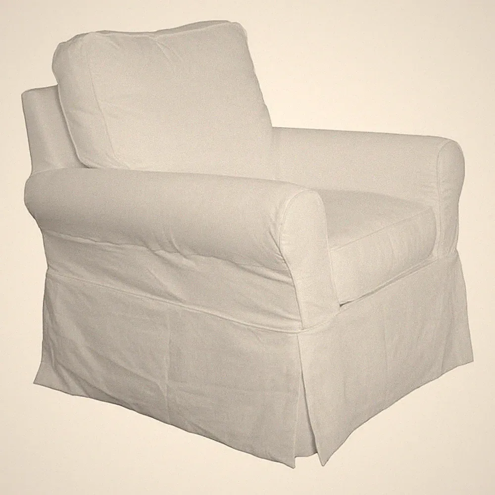 Sunset Trading Horizon Cotton Slipcovered Swivel Rocking Chair in Warm White